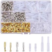 Sollbry - 360PCS Laiton Bullet Connecteurs Kit, 3.9mm Bullet Terminal Connecteur Mâle et Femelle, Connecteur Electrique Moto Cosse Electrique Moto