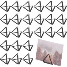Sollbry - 36pcs Mini Porte-cartes table Porte-cartes table mignons Forme triangulaire Porte-numéros table mariage Porte-photo noir Photos Clips