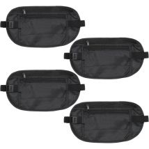 4 Pcs Pochette Ceinture de Voyage Sécurisée, Sac Banane de Sécurité avec Poche Secrète pour Hommes et Femmes, Sac Passeport et Argent, Résistant à