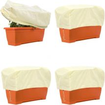 4Pcs Rectangular Planter Box Protector housses protection contre gel pour plantes hiver, couvertures rectangulaires plantes hiver, couvertures