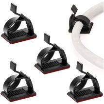 Sollbry - 50 clips de gestion de câbles réglables, organisateurs adhésifs, clips de fil collants, support de cordon pour tv, pc, Ethernet, sous le