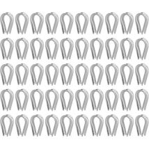 Sollbry - 50 Pièces Dé à Coudre de Câble en Acier Inoxydable Outils de Gréement de Câble Cosses de Gréement Cosse de Voile(M4(4mm)