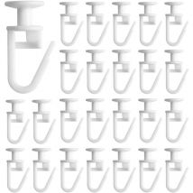 Sollbry 50 Pièces Glisseur pour Rail Rideau ,Plastique Crochets de Rideaux,Glisseurs de Rideau,Glissière de Rideau en,pour Rails de Rideau de Type