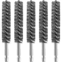 5pcs Brosse MéTallique de Brosse D'AléSage D'Acier Inoxydable pour la Brosse MéTallique de Nettoyage de Perceuse Brosse D'Acier Inoxydable avec la