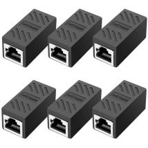 6 Pièces Coupleur RJ45, Coupleur Réseau, Connecteurs Ethernet, Coupleur en Ligne Blindé pour Connecteur D'extension de Câble Ethernet
