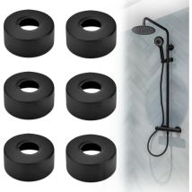 6 Pièces Mitigeur Douche, Cache Tuyau Plomberie Robinet en Acier Inoxydable rosace radiateur pour Robinets Tuyau de Douche Radiateur 25 MM(Noir)
