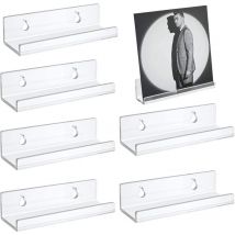 Sollbry 6 Pièces Support Mural Pour Disques Vinyles Étagère Pour Disques Support Mural En Acrylique Support De Stockage Disque Vinyle Transparent