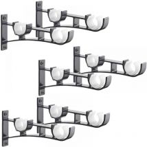 6Pièces Tringle à Rideau en métal Robuste, Support de Tringle à Rideaux, Double Tringle à Rideau Pole Holder, Support Rideau, Support de Tringle à