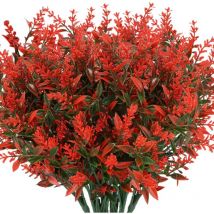 8 pièces de plantes de lavande artificielles, bouquet d'arbustes verts anti-UV réalistes - Sollbry