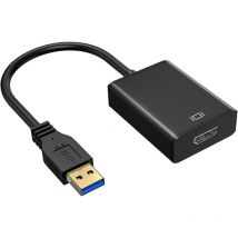 Sollbry - Adaptateur d'affichage usb Compatible avec 3.0 vers câble d'affichage, convertisseur Audio vidéo 1080P pour pc portable tv (noir)