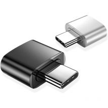 Adaptateur usb c vers usb (Lot de 2), Adaptateur usb Femelle vers usb-c Mâle, Convertisseur Type c vers usb-a, Compatible avec MacBook, Téléphone usb