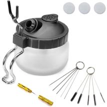 Sollbry - Airbrush-Reinigungsset mit Reinigungsbürsten, Reibahle, Airbrush-Reinigungstopf,