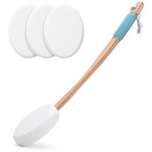 Applicateur de lotion pour le dos, les pieds, 4 tampons remplaçables avec 1 à long manche, applicateur de crème solaire pour le dos pour enfants,