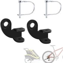 Attelage pour Remorque à Vélo, 2 Pièces Connecteur en Attache Remorque de Vélo,Acier Attelage de Remorque de Vélo,Attelage de Remorque de Vélo pour