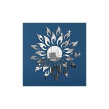Autocollants muraux de miroir de décor de tournesol, autocollants muraux ronds en acrylique de bricolage, autocollants de miroir mural, décorations
