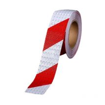 Sollbry - Bande Reflechissante Autocollante Rouge et Blanc, 25M5CM Ruban Adhésif Réfléchissant Autocollant d'Avertissement Réfléchissant Haute
