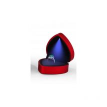 Sollbry - Boîte à Bague en Velours, Boîte de Bague avec Lumière led, Ecrin Bague Forme de Coeur, Boîte à Bijoux Rangement, Coffret Cadeau à Bague