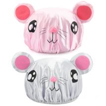 Bonnet de douche pour enfants, 2 pièces bonnet de douche pour tout-petits, bonnet de douche mignon avec double couche, bonnets de douche pour enfants