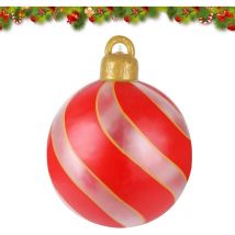 Sollbry - Boule de Noël Gonflable,23,6 Pouces Boule décorée de Noël Géante Boule de Noël Gonflable en pvc Boule de Noël Gonflable Décorée Extra Large