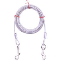 Sollbry Câble d'attache pour Chiens jusqu'à 80 kg, Animaux de Compagnie Plomb pour Chiens de Petite, Moyenne ou Grande Taille (Blanc, 5M)