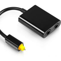 Sollbry - Câble Optique Audio Splitter 1 en 2 sorties Répartiteur de câble audio optique Toslink, Adaptateur fibre Optique,Convertisseur de fibre