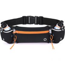 Sollbry - Ceinture d'hydratation avec bouteilles d'eau, ceinture d'hydratation réfléchissante légère pour course à pied, randonnée, cyclisme, Orange,