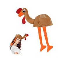 Sollbry Chapeau de Dinde, Turkey chapeau Thanksgiving Chapeauavec Têt et Jambes Robe Fantaisie pour Adultes, Thanksgiving, Noël Fêtes, Cosplay