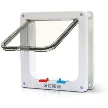 Sollbry - Chatière à 4 Positions Chatière pour Chat avec Tunnel Cache Découpe Chatière Chien Porte de Chat avec Serrure Chatières pour Petit Animaux