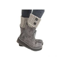 Chaussettes à revers de bottes courtes tricotées à boutons à la mode pour femmes Jambières pour filles - Sollbry