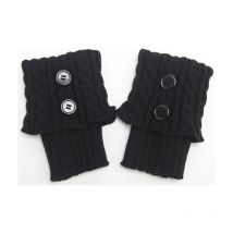 Chaussettes tricotées à boutons pour femmes, manchettes de bottes courtes, jambières pour filles - Sollbry