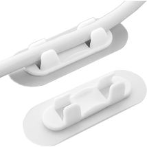 Sollbry - Clip Cable Adhesif-Grande Surface Adhésive-30 PCS-Blanc-Auto-Adhésif Fil/Câble Clips en Plastique,Fixation Cable pour Gérer de Câbles Fils