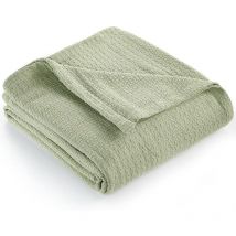 Couverture de lit en coton, couvertures thermiques en coton pour lit double, couvertures tissées confortables et douces, couvertures d'automne