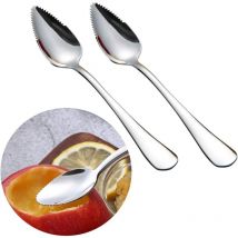 Sollbry - CuillèRe à Pamplemousse en Acier Inoxydable 2pcs Cuillère à Dessert, Acier Inoxydable cuillère, Convient pour Apple, Kiwi, Papaye, Orange
