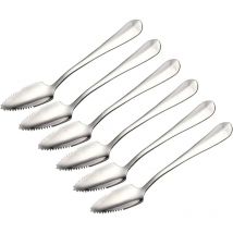 Cuillères à pamplemousse en acier inoxydable, cuillère à pamplemousse dentelée, adaptées aux agrumes, aux kiwis, aux salades et aux desserts, lot de