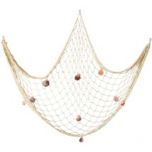 Décor de filet de pêche naturel avec coquillages, 150x200cm, décor sur le thème de la plage, pour fête, chambre à coucher, décorations murales