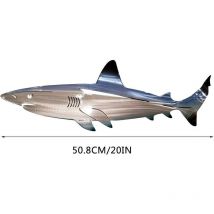 Sollbry - Décoration murale en métal avec requin, décoration de salon, chambre à coucher, maison