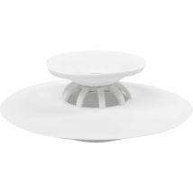 Drain Stop, Bath and shower drain with hair catcher function, White color, 10X10cm - Sollbry