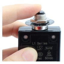 Sollbry - Drucktasten-Leistungsschalter, 125–250 v ac, 50 v dc, 10 a, thermischer Überlastschutz, Serie 10 a, manueller Reset, thermischer