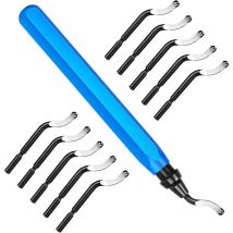 Sollbry - Ebavureur Outil D'ébavurage, Burr Remover Kit avec 10 Lames de Rechange, pour l'impression 3D, Aluminium, Plastique, pvc, Cuivre et Acier