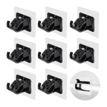 Ensemble de 8 Support Tringle Rideaux Tringle Rideau Support Rideau sans Percage Support de Tringle à Rideau Auto-adhésif Convient pour Cuisine,