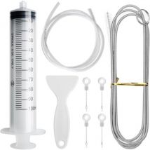 Sollbry - Ensemble de brosses de nettoyage ultra longues en acier inoxydable, outil de nettoyage pour débouchage de trou de vidange de réfrigérateur,