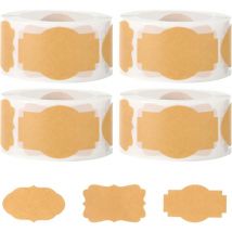Sollbry Étiquettes Confiture, 3 Styles Autocollants de Pot Autocollant D'étiquette de Fruits Inscriptible pour Bouteilles de Confiture Travaux