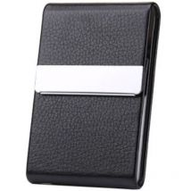 Tui Cigarette en Métal Boite a Cigarettes Porte Cigarette en pu Cuir Etui Paquet Cigarette Paquet de Cigarettes Slim pour Hommes Femmes Noir - Sollbry