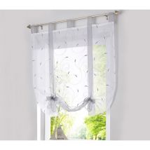 Fenetre Broderie Stores Romain Voilages Décoration Para Chambre Balcon Cuisine, Gris, 80cmx140cm - Sollbry