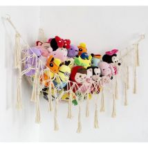 Filet ou hamac pour animaux en peluche Boho, grand hamac pour jouets de 61 pouces, support de filet de rangement d'angle en macramé pour animaux en