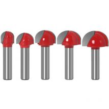 Sollbry - Fraise ronde en bois, 5 pièces fraises 8 mm tige 12/16/19/22/25 mm carbure fraise à rainurer pour fraise