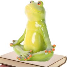 Frog Statue Resin Small 3D Figure with Toilet Desktop Ornaments Animal Decoration - Sollbry