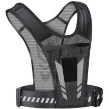 Sollbry Gilet de course avec poche pour téléphone, gilet de jogging réfléchissant léger et réglable, gilet de course de marathon avec poches pour