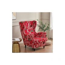 Housse de Fauteuil à Oreilles Extensible 2 Pièces Couverture de Fauteuil avec Housse de Coussin en t, Housse de Fauteuil Antidérapante,pour Salon,