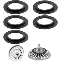 Sollbry - Joints de Bouchon d'Évier,5 pcs Joint d'Évier en Caoutchouc Joint Bonde Evier Joints à Lèvres Universels Joint en Élastomère pour Paniers